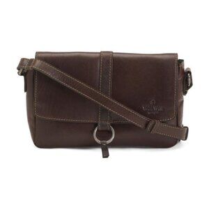 WILD WEST Leather Flap Over Ring Crossbody